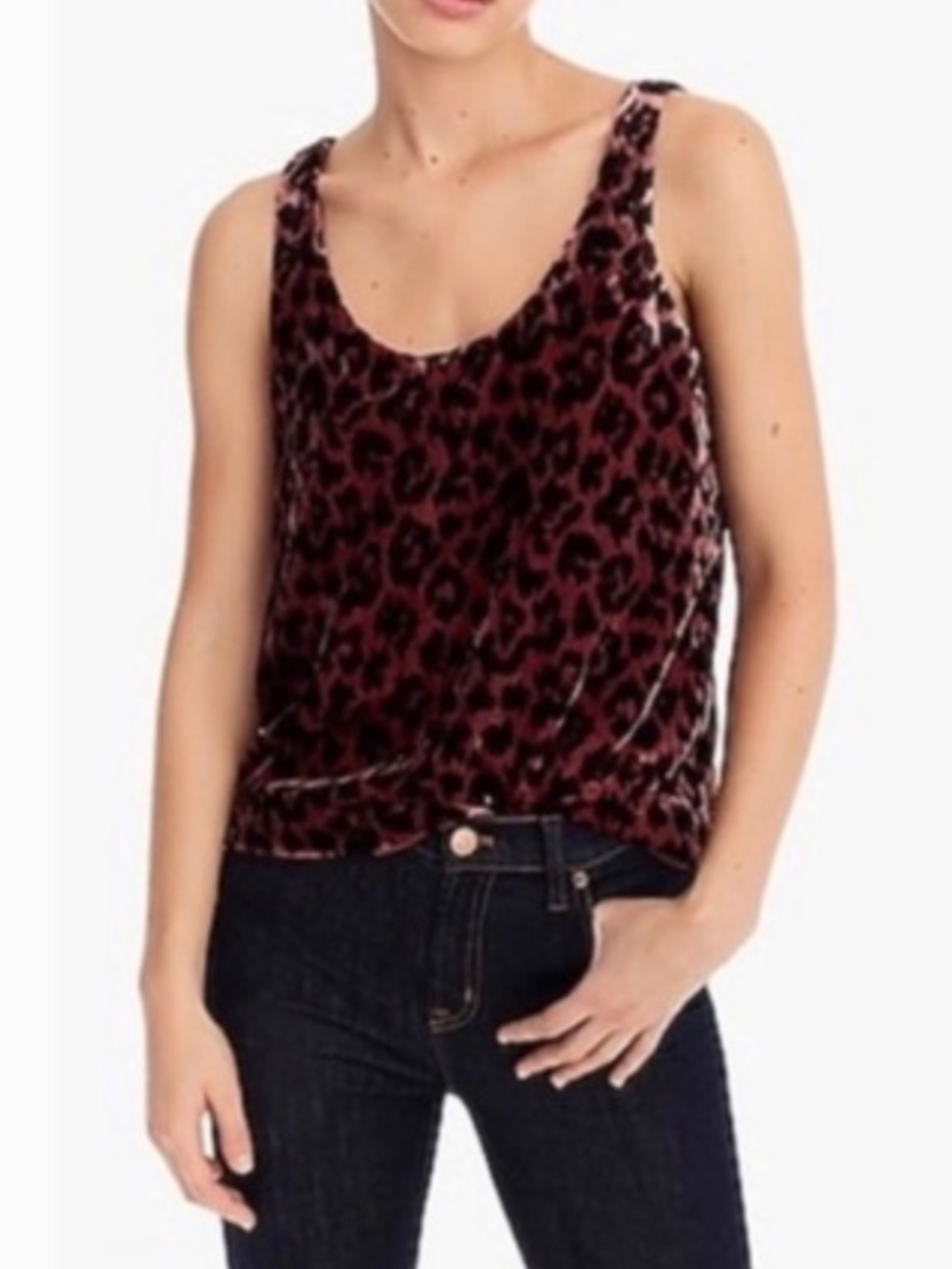 J. Crew Always Burgundy Velvet Tank Top